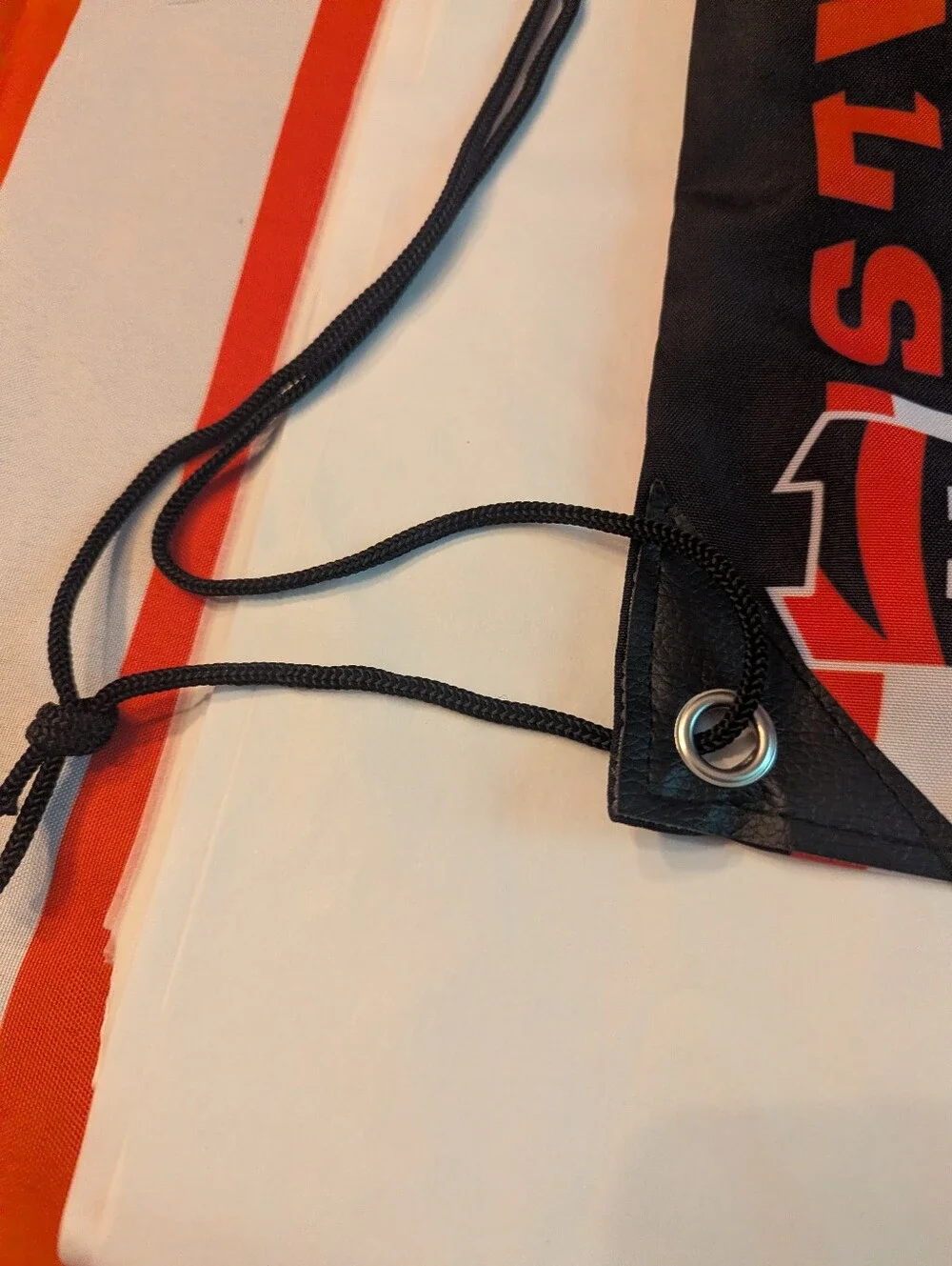 Cincinnati Bengals Black and Orange Drawstring Backpack New